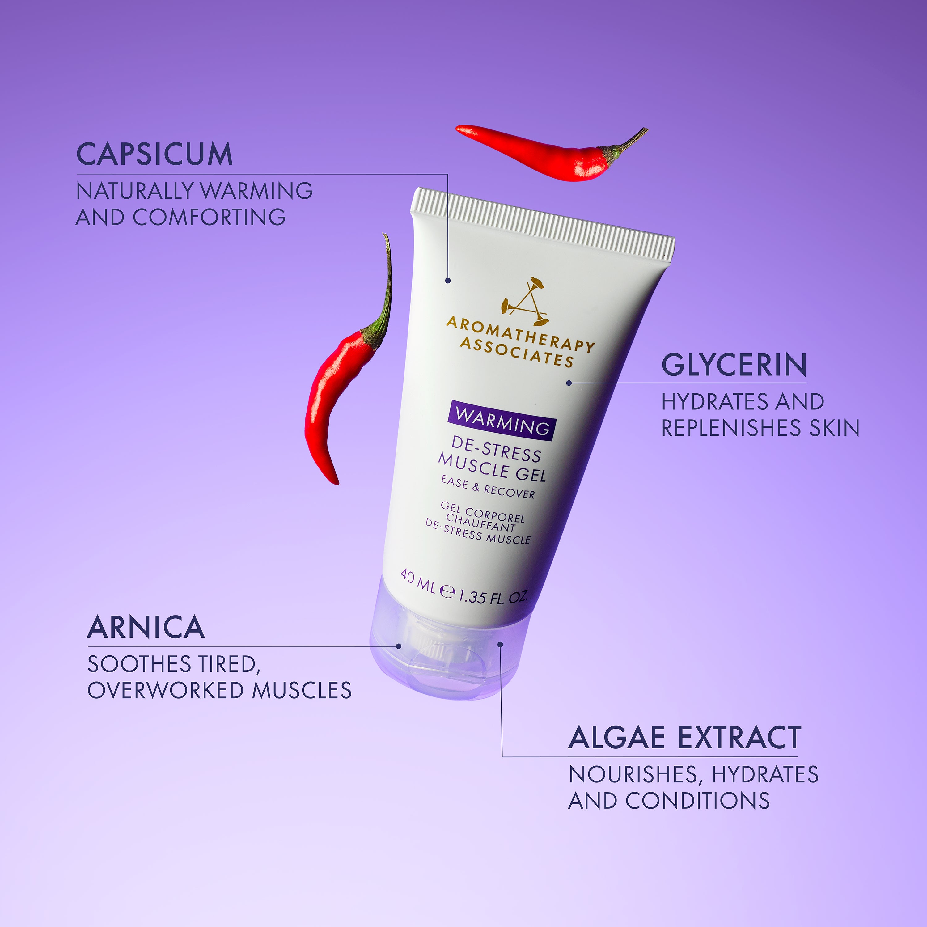 Travel Warming De-Stress Muscle Gel, 40ml