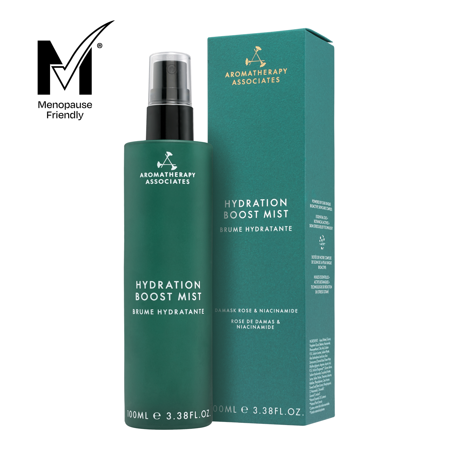 Aromatherapy Associates Hydration Boost Mist bottle and packaging on a white background