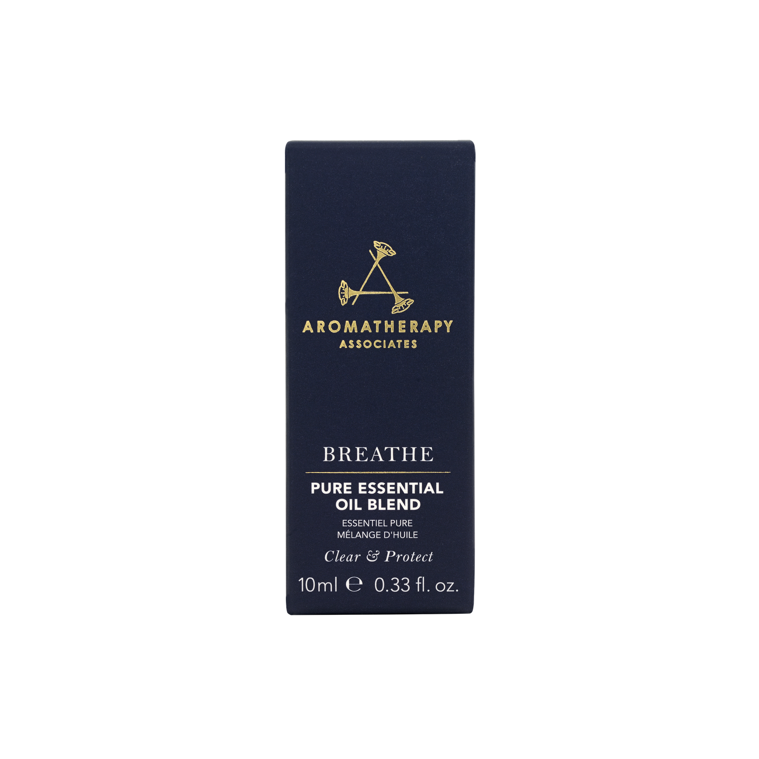 Aromatherapy Associates Breathe pure essential oil blend packaging on a white background