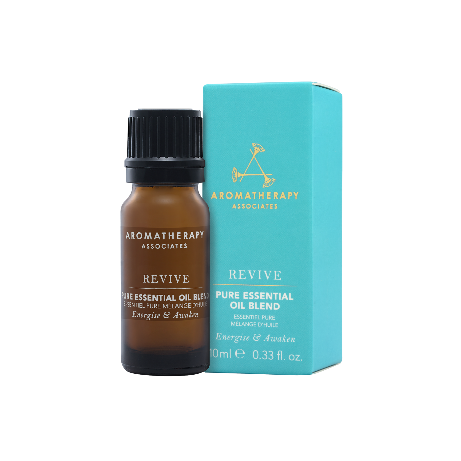 Aromatherapy Associates Revive essential oil blend bottle and packaging on a white background