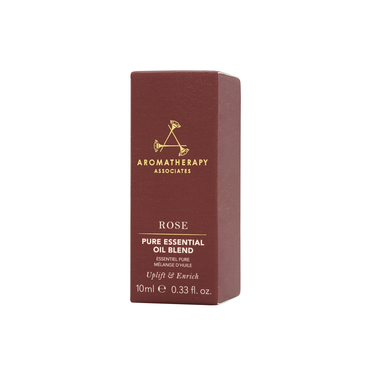 Aromatherapy Associates Rose pure essential oil blend packaging on a white background