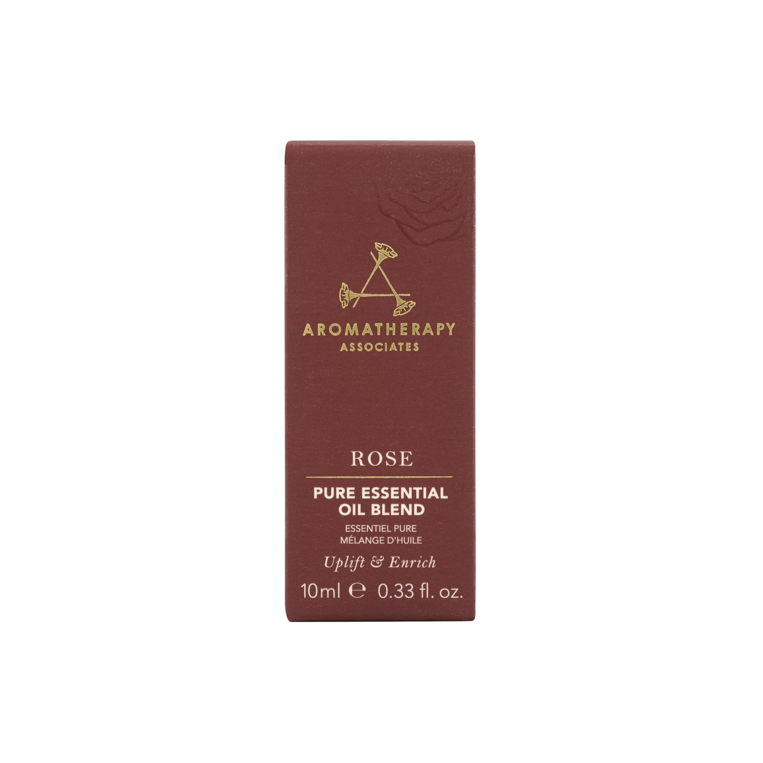 Aromatherapy Associates Rose pure essential oil blend packaging on a white background