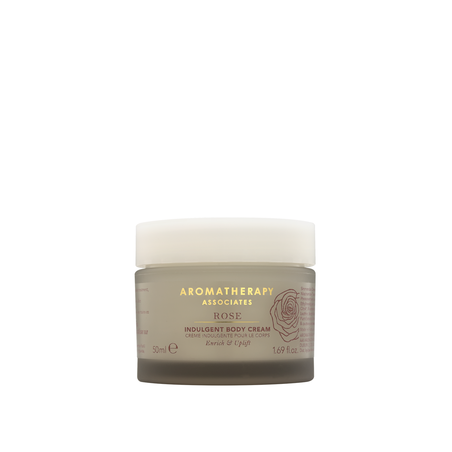 Aromatherapy Associates Rose Indulgent Body Cream jar on a white background