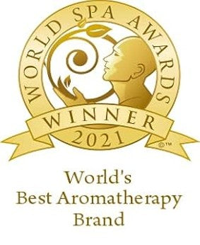 Gold emblem for World Spa Awards 2021 winner of World's Best Aromatherapy Brand